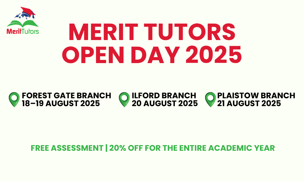 Merit Tutors Open Day 2025: Discover Real Academic Results with Free Assessment & 20% Off for the entire academic year
